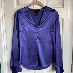 Express Purple Satin Retro Blouse, size 5/6